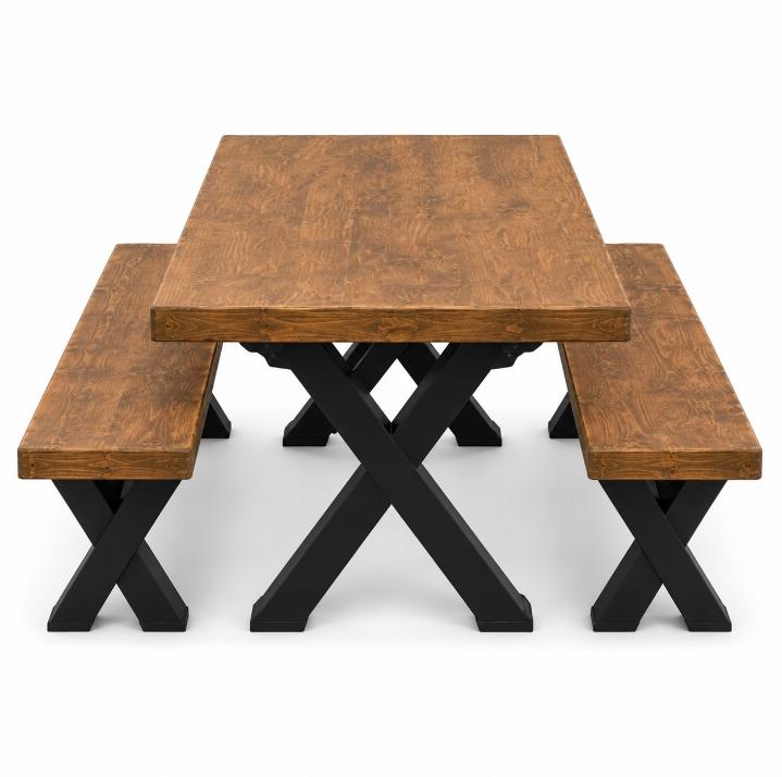 Black and Dark Olive 6 seater Crossed Leg Set