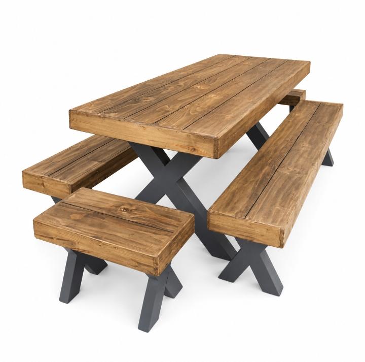 Grey and Dark Oak 8 Seater Combo Set
